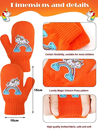 6 Pairs Of Unicorn Mittens For Kids