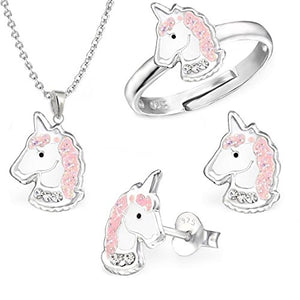 Unicorn Necklace, Ring and Earrings Gift Set