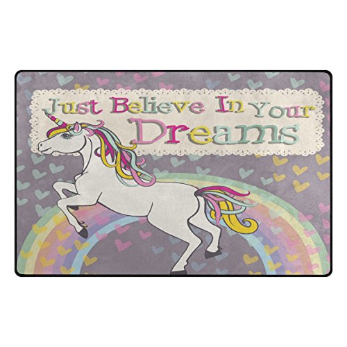 BENNIGIRY Unicorn Area Rug Carpet 1'7" x 2'6", Vogue Modern Floor Rugs Mat for Office Home Living Dining Room Decoration