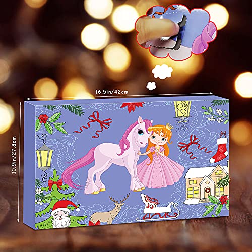 Advent Calendars 2021 Christmas Unicorn Gifts for Girls, Xmas Party Favor Countdown Calendar for Kids, 24 Unique Gifts Unicorn Themed Jewellery Necklace Bracelet Rings Coins Purse Glitter Stampers Etc