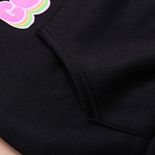 Stephaee Women's Cute Unicorn Print Hoodie Sweatshirt Casual Pullover Hooded Jumper Top Go To Hell Black S