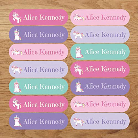 Personalised Unicorn Iron On Name Labels | 50 Pack | For Kids Clothing 
