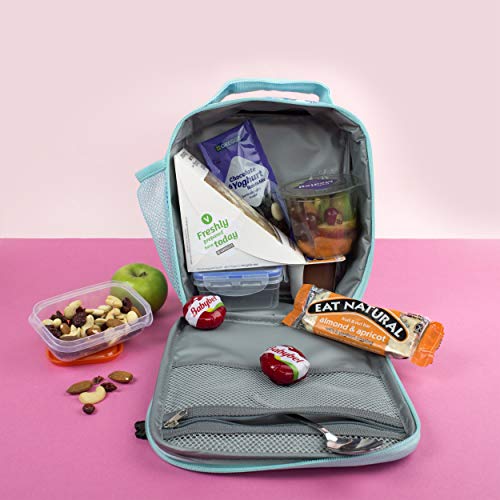 FRINGOO Personalised Unicorn Kids Lunch Bag | Thermal Insulated 2 Compartment Cooler Bag with Side Mesh Pocket