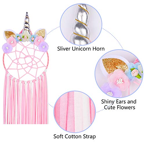 Girls Unicorn Headband Holder | Hair Bow Holder | Hair Clips Organizer | Pink