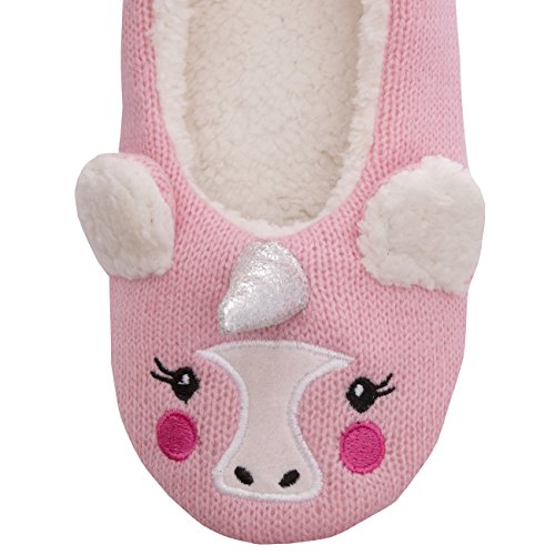 Pink Knitted Unicorn Slippers 
