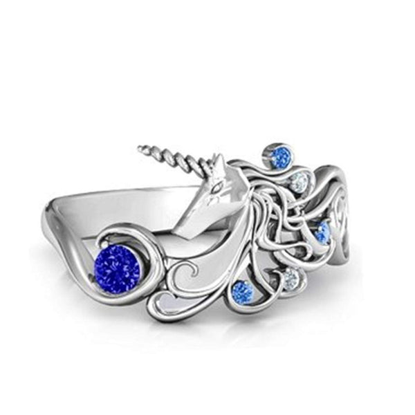 Sterling Silver Women's Unicorn Charm Ring