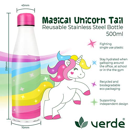 Unicorn Design Reusable Stainless Steel Water Bottle 