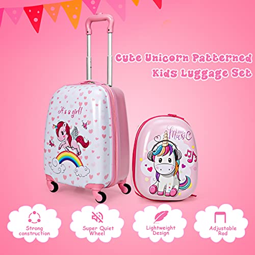 Cute Unicorn Patterned Kids Luggage Suitcase Set 