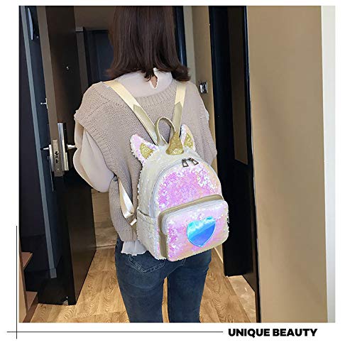 FORLADY Unicorn Backpack Girl Fashion Sequins Schoolbag Travel Backpack Backpack Womens Various Animals