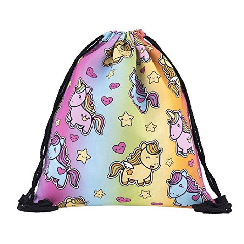 Kids Unicorn Drawstring Bag Perfect for School, PE Kit, Swimming 