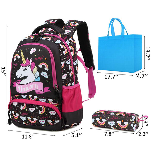 unicorn rainbow backpack / school bag with pencil case