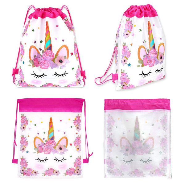  Unicorn Drawstring Party Bag Unicorn Themed - 24 Pack