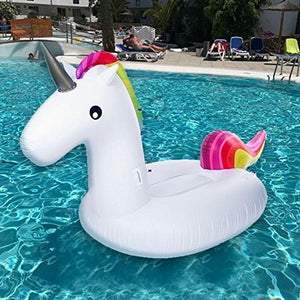 Rainbow Unicorn Swimming Rideable Sun Lounger Ride on Inflatable Float Lilo