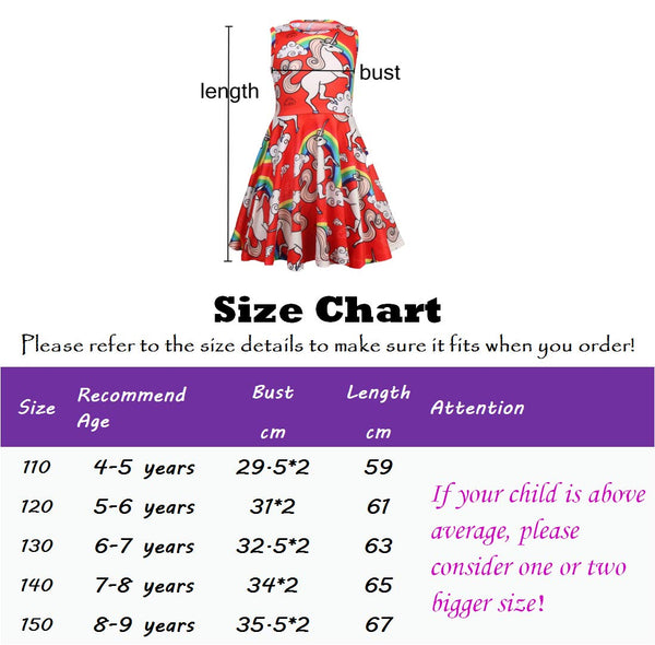 Bright Red Unicorn Print Dress - Sleeveless Party Dress