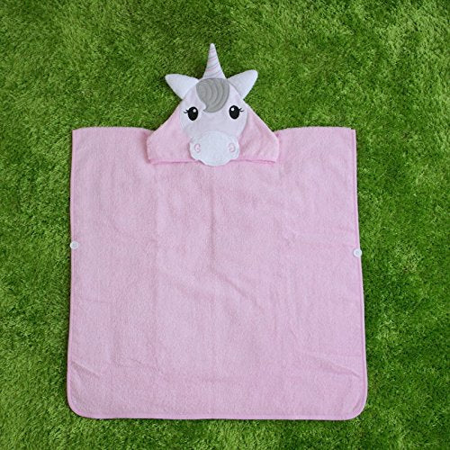 Pink Unicorns Hooded Towel For Children