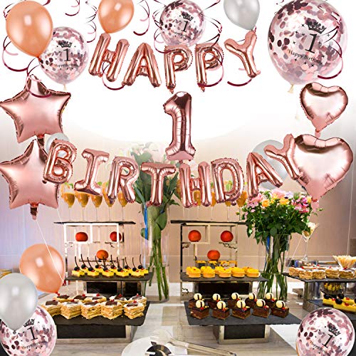 Happy Birthday Rose Gold Balloons 