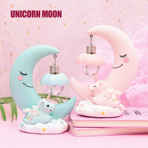 Unicorn LED Night Light Beside Table Lamp - Pink or Blue