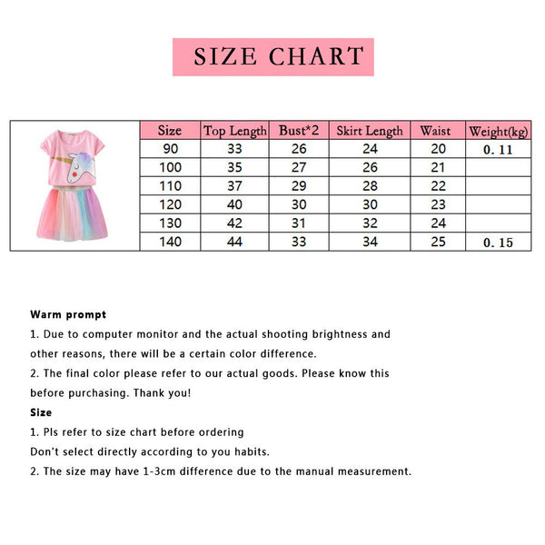 Baby Girls Unicorn Dress / Tutu Skirts Pink