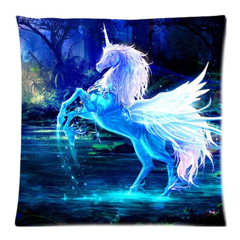 sparkling crystal unicorn Custom Zippered Cushion Covers Pillow Cases 18x18 Inch (Twin sides)