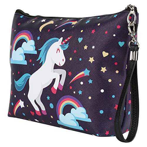 Unicorn blue make up bag, toiletries, perfect for travel or home.