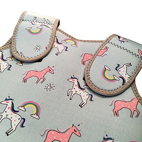 Swim Cosy Baby/Toddler Wetsuit Vest with UPF50 - Neoprene Wrap around design for Boys/Girls Sky Blue Unicorns