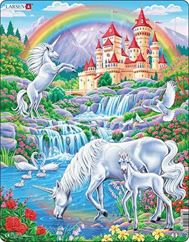 Unicorns Under The Rainbow | 32 Piece | Jigsaw Puzzle | Larsen