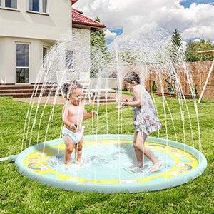  Unicorn Themed Sprinkler Pad & Splash Play Mat 68" Sprinkler For Kids Outdoor Water Toys