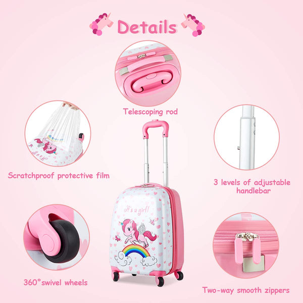unicorn suitcase luggage set