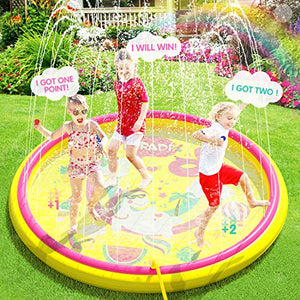 Peradix Unicorn Water Sprinkler Pad | Splash Mat 2 in 1 | Sprinkler Pool | Garden 