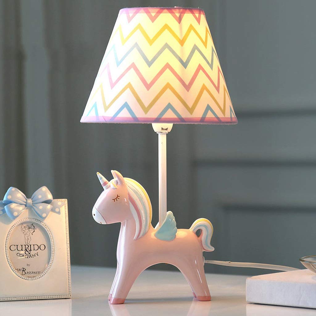 Unicorn LED Table Lamp Bedroom Bedside Lamp - Pink with Shade