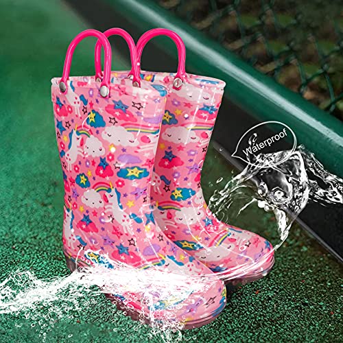 Unicorns Rainbows Girls Wellies Pink Multi Coloured Kids Girl All Things Unicorn