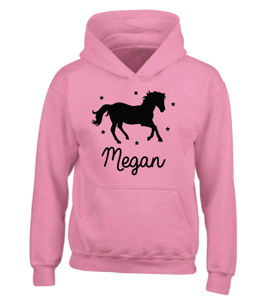 Girls Personalised Horse Riding Hoodie (Not Unicorn) Girls Boys Horses Gift - Pink