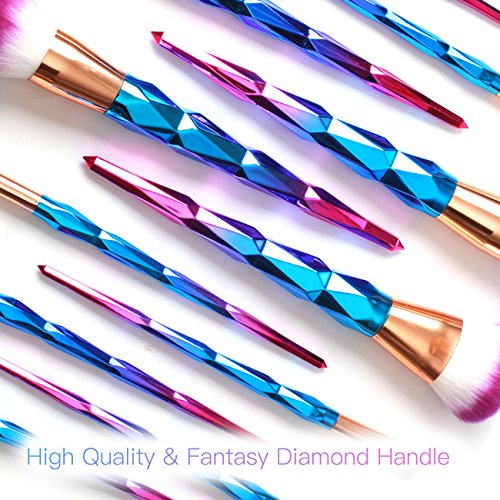 Stunning unicorn make up brushes, rainbow hues, dip dyed pink bristles, pastel coloured hued handles. 12 pieces per set.