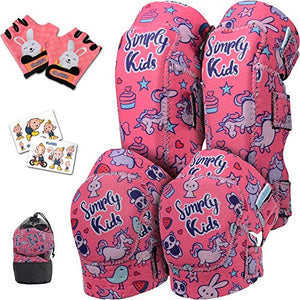 Unicorn Kids Knee & Elbow Pads With Bike Gloves I Protective Gear | Bikes, Roller Skates, Scooter (4-8 Years)