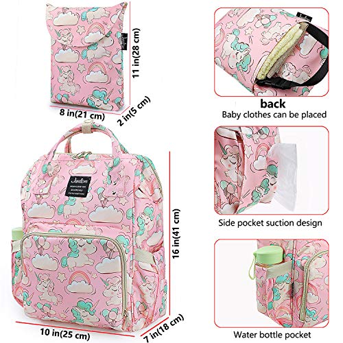 Pink Multifunctional Large Unicorn Back Pack Changing Bag