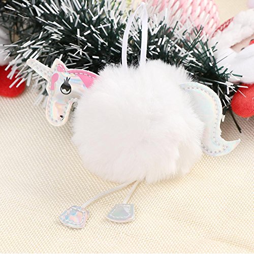 10Pcs Christmas Unicorn Decorations | Fluffy Pom Pom Unicorns 