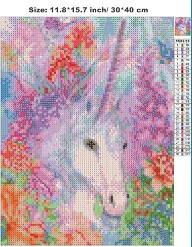 Unicorn Diamond Painting Kit - Full Drill, 12 x 15 inches