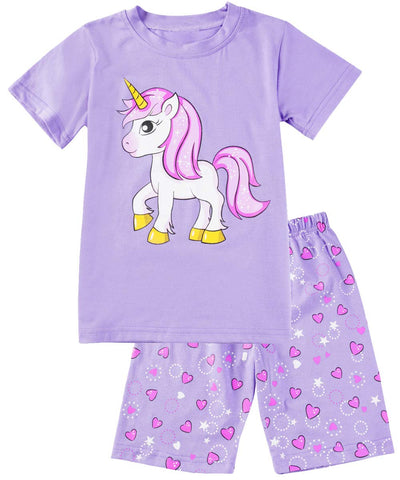 unicorn pyjamas for kids lilac