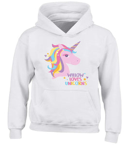 Unicorn Jumpers - Cute Personalised Unicorns Fun Hoodie Girls Boys Sweatshirt Gift