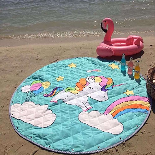 Outdoor unicorn play mat and toy storage all-in-one