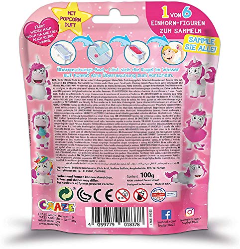 CRAZE Fun Bath Inkee Set of 3 Magic Bath Balls with Surprise Bath Bomb Unicorn Toy Figures 29428 Bath Bombs