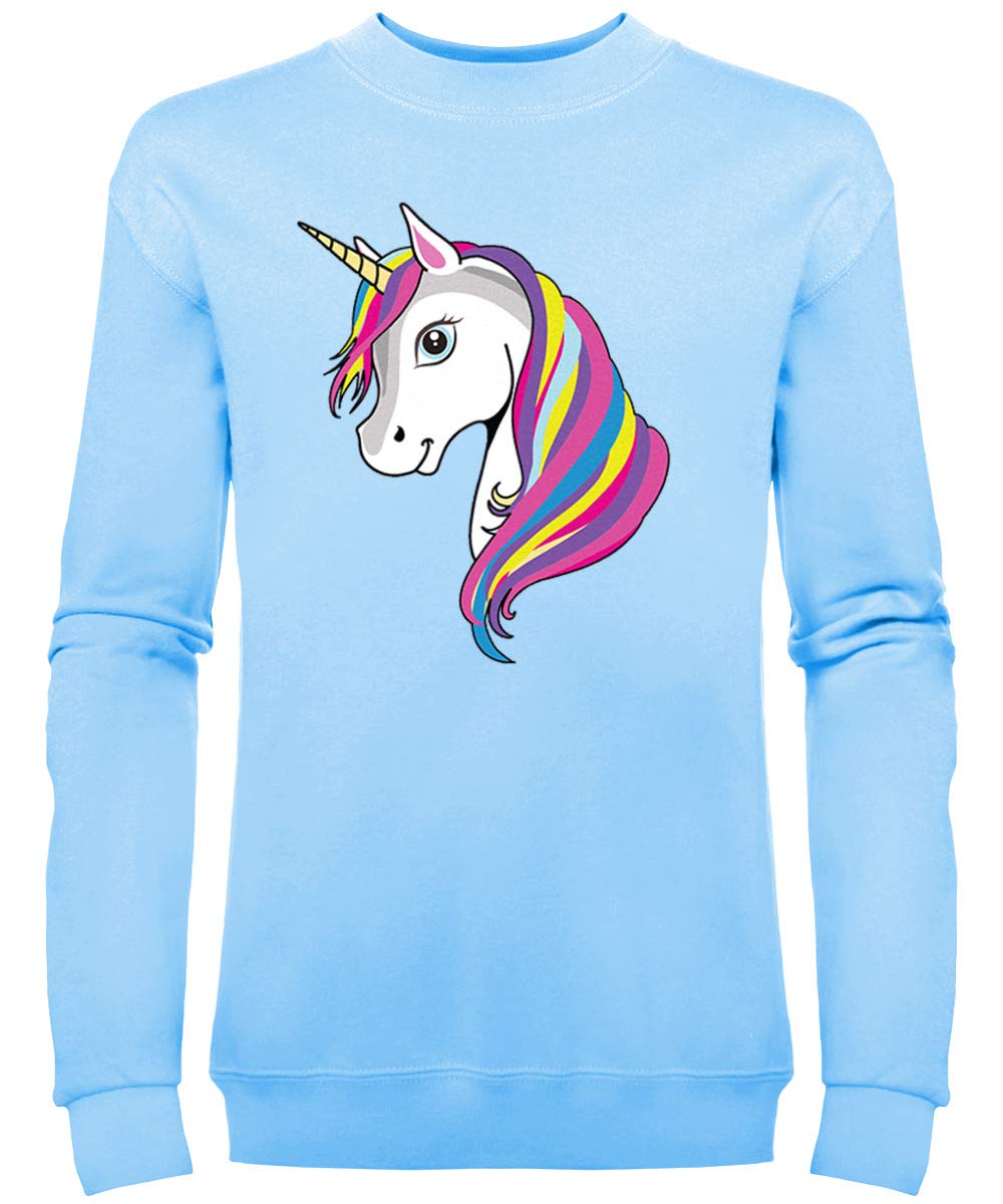 Girls Unicorn Sweatshirt Slim Fit - Pale BlueGirls Unicorn Sweatshirt Slim Fit - Pale Blue