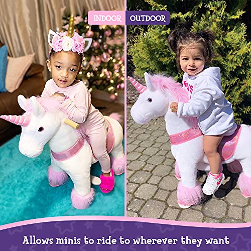 Ride On Unicorn Plush Toy | White & Pink