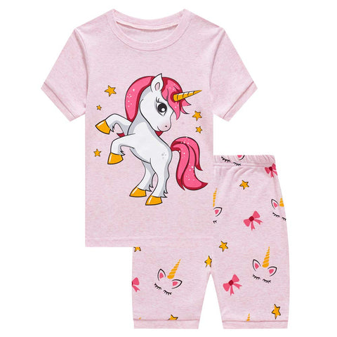 unicorn pyjama set for kids pink
