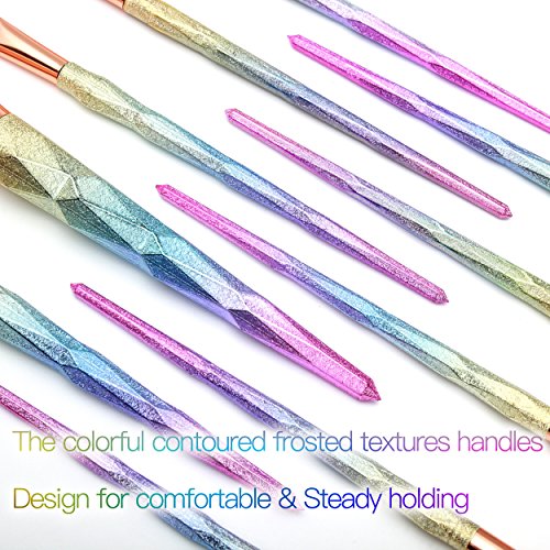 Rainbow unicorn make up brushes 10 piece set
