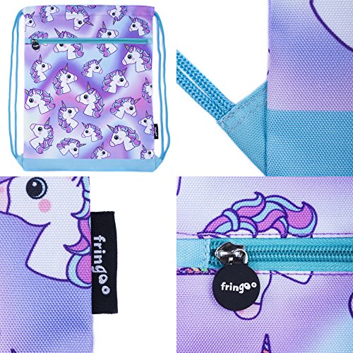 Fringoo Unicorn PE Swimming Bag | Pink, Purple & Blue 