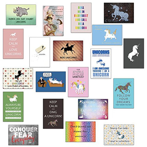 Unicorn Gift Set - 20 Motivational Unicorn Postcards 