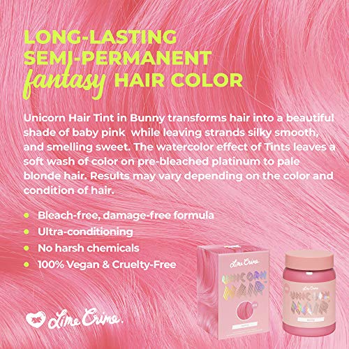 Lime Crime Unicorn Semi-Permanent Hair Color, Bunny, 200 ml 816652020040