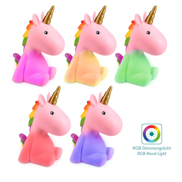 Unicorn night lamp in various colours