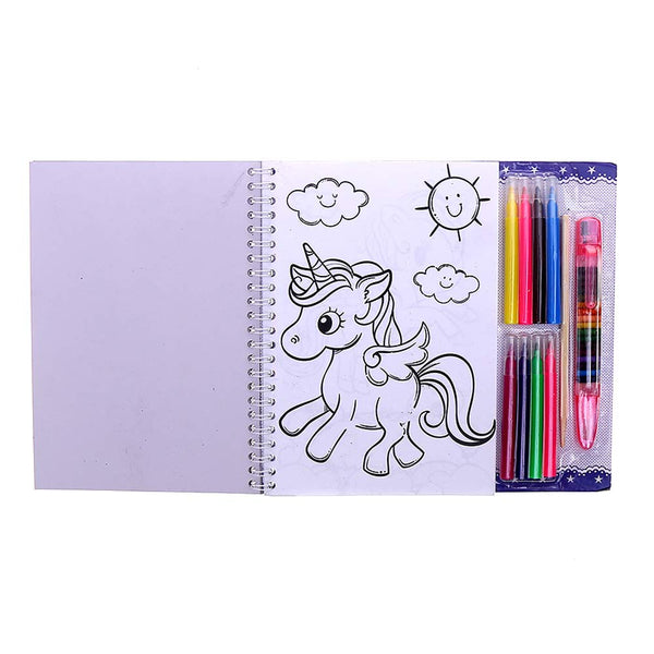 Unicorn Colouring Book with Crayons for Kids Ages 4-8